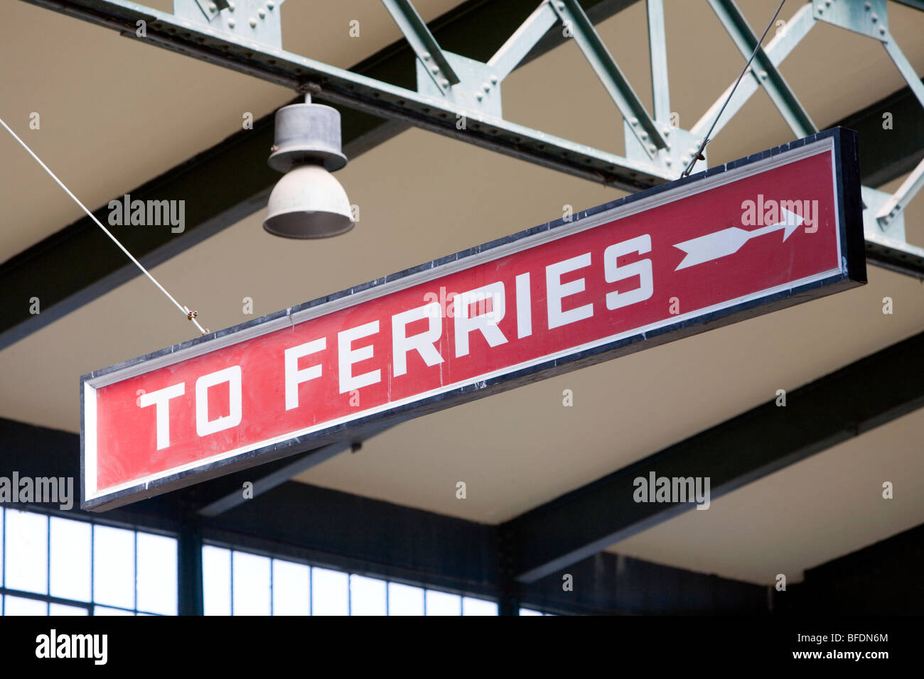 Sign for Ferry. Stock Photo