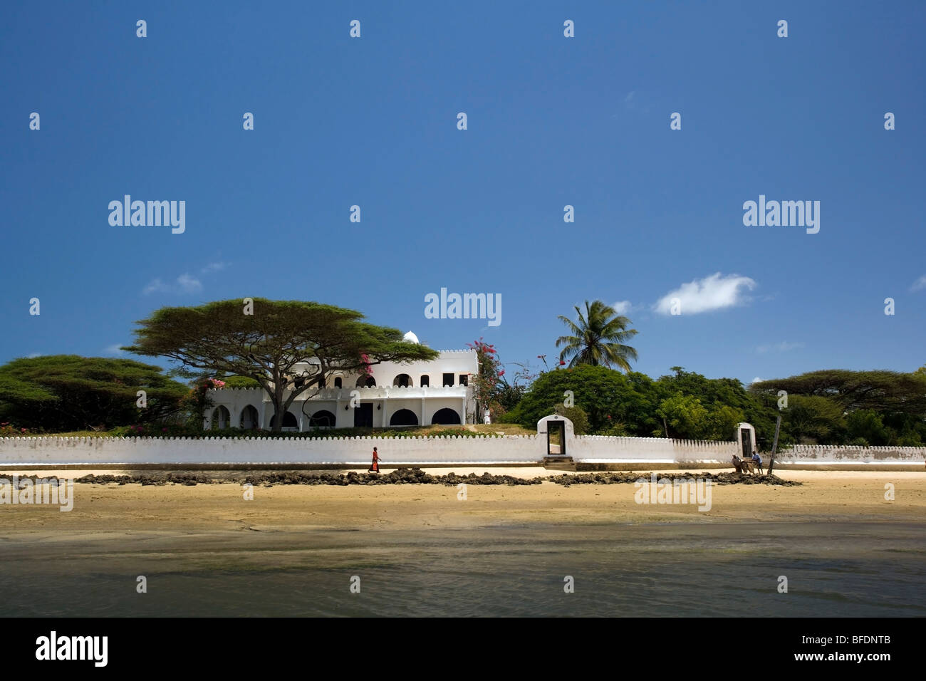 Coastal view of private estate on Lamu Island, Kenya Stock Photo Alamy