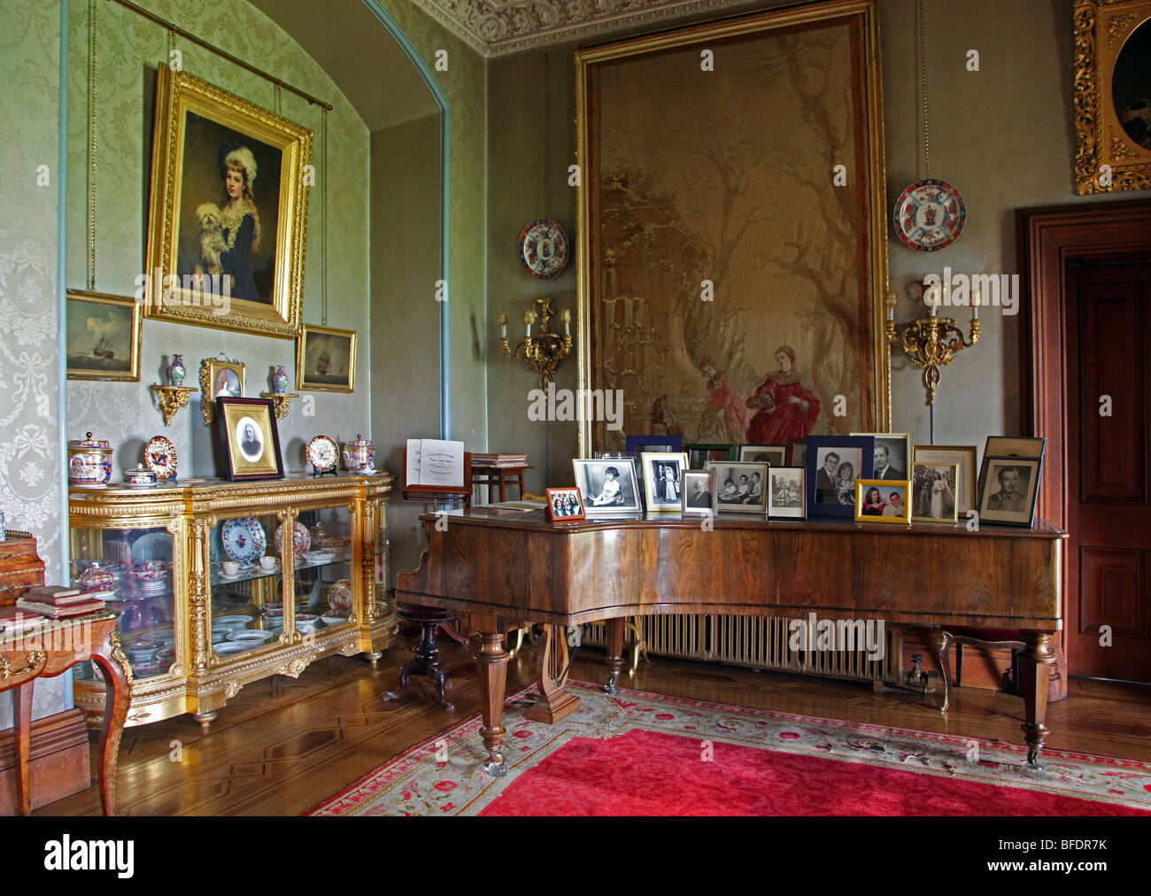 Hilton Park Erard grand piano, Irish stately home, Co. Monaghan Stock Photo