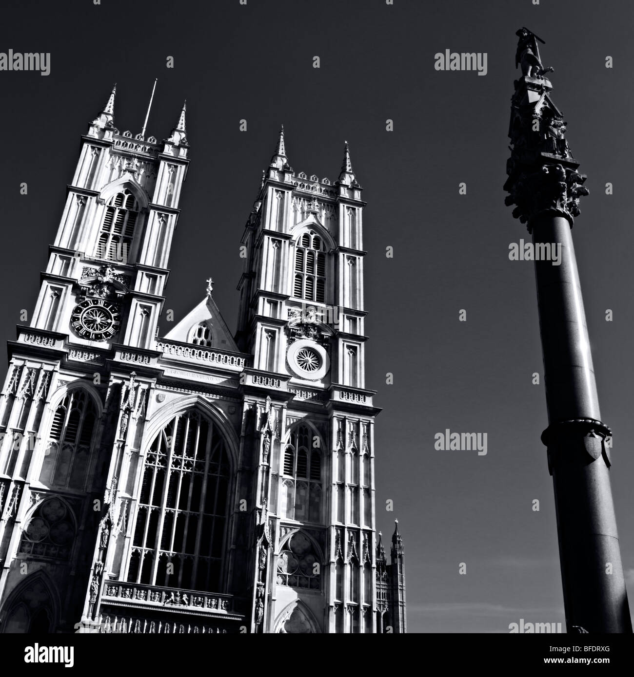 West towers of Westminster Abbey, London Stock Photo