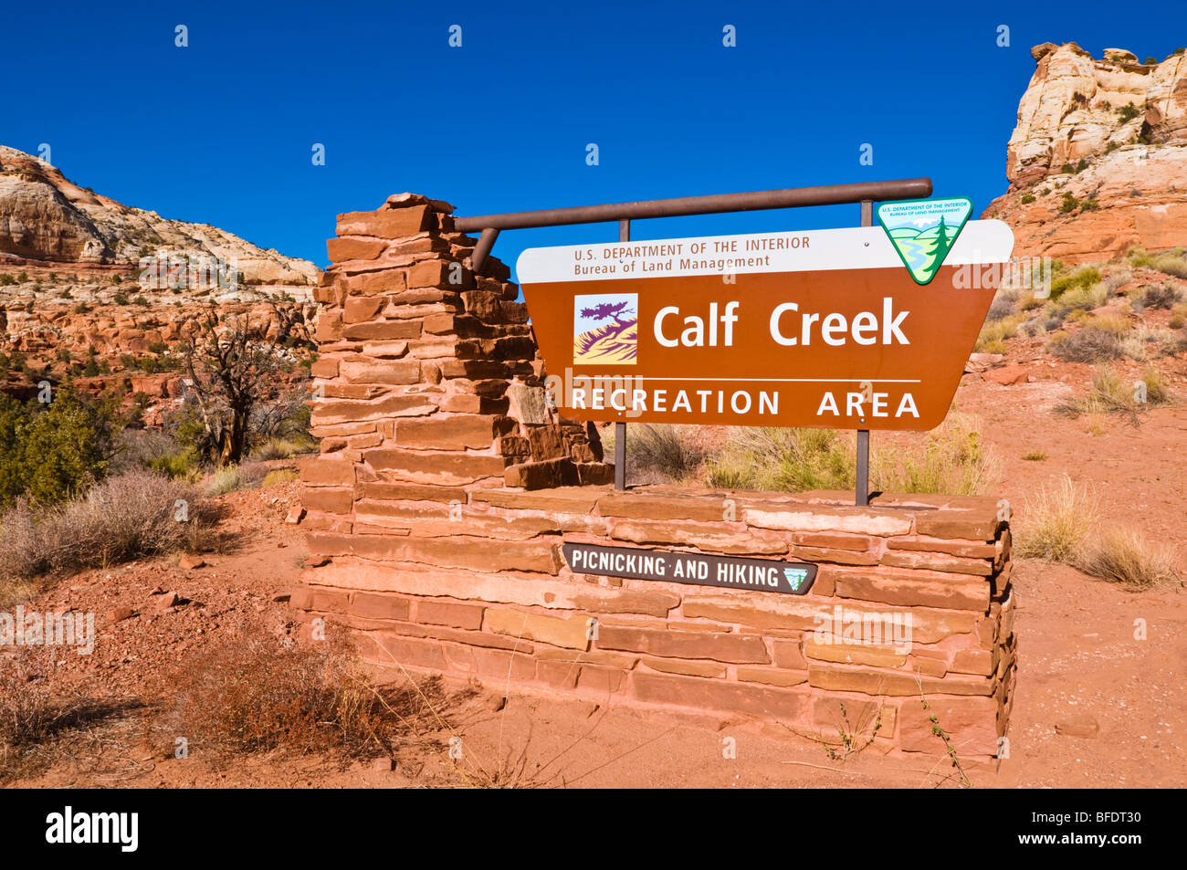 The entrance sign at Calf Creek Recreation Area, Grand Staircase