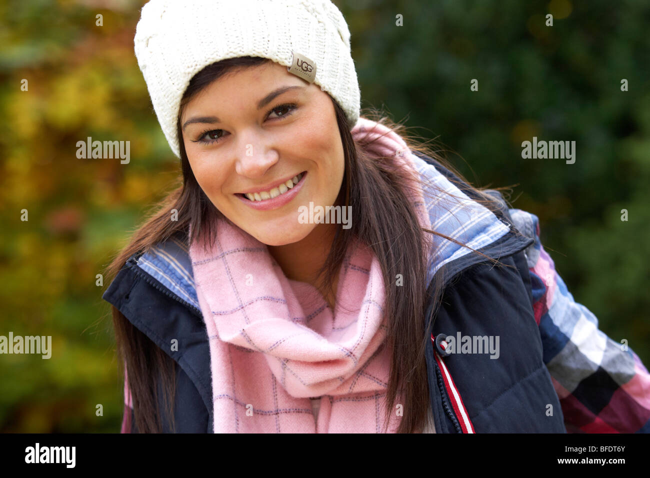 Girl wearing hat and scarf Stock Photo