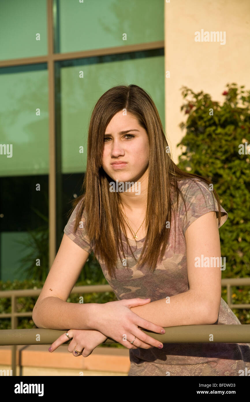 14 year old girl looking at camera hi-res stock photography and images