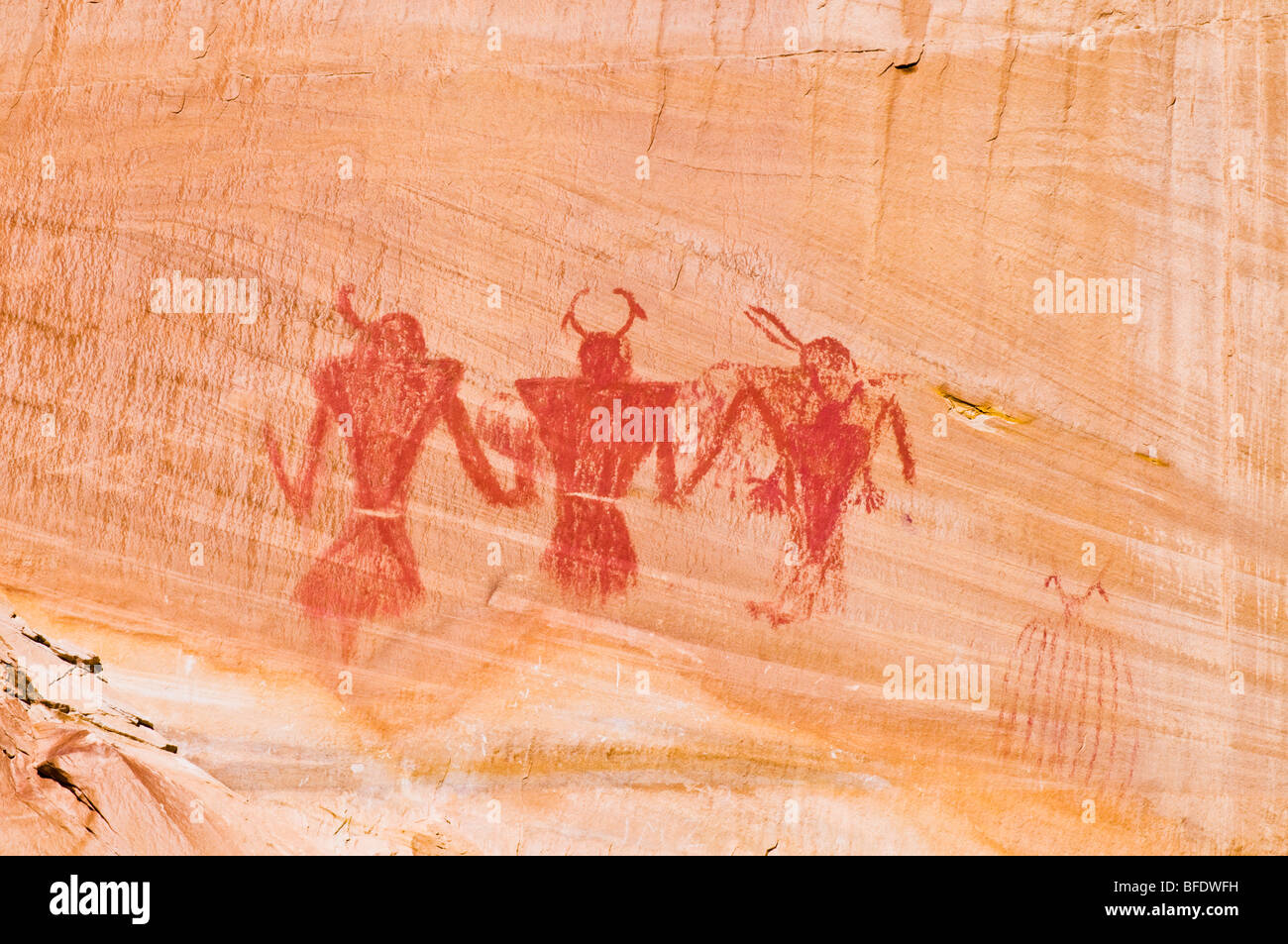 Pictograph panel on canyon wall along Calf Creek, Grand Staircase-Escalante National Monument, Utah Stock Photo