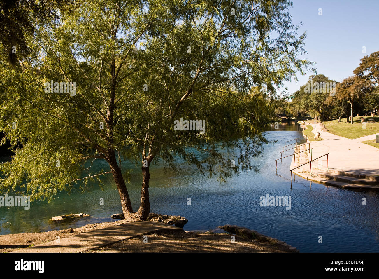 The Comal River flows from the largest natural spring system in Texas