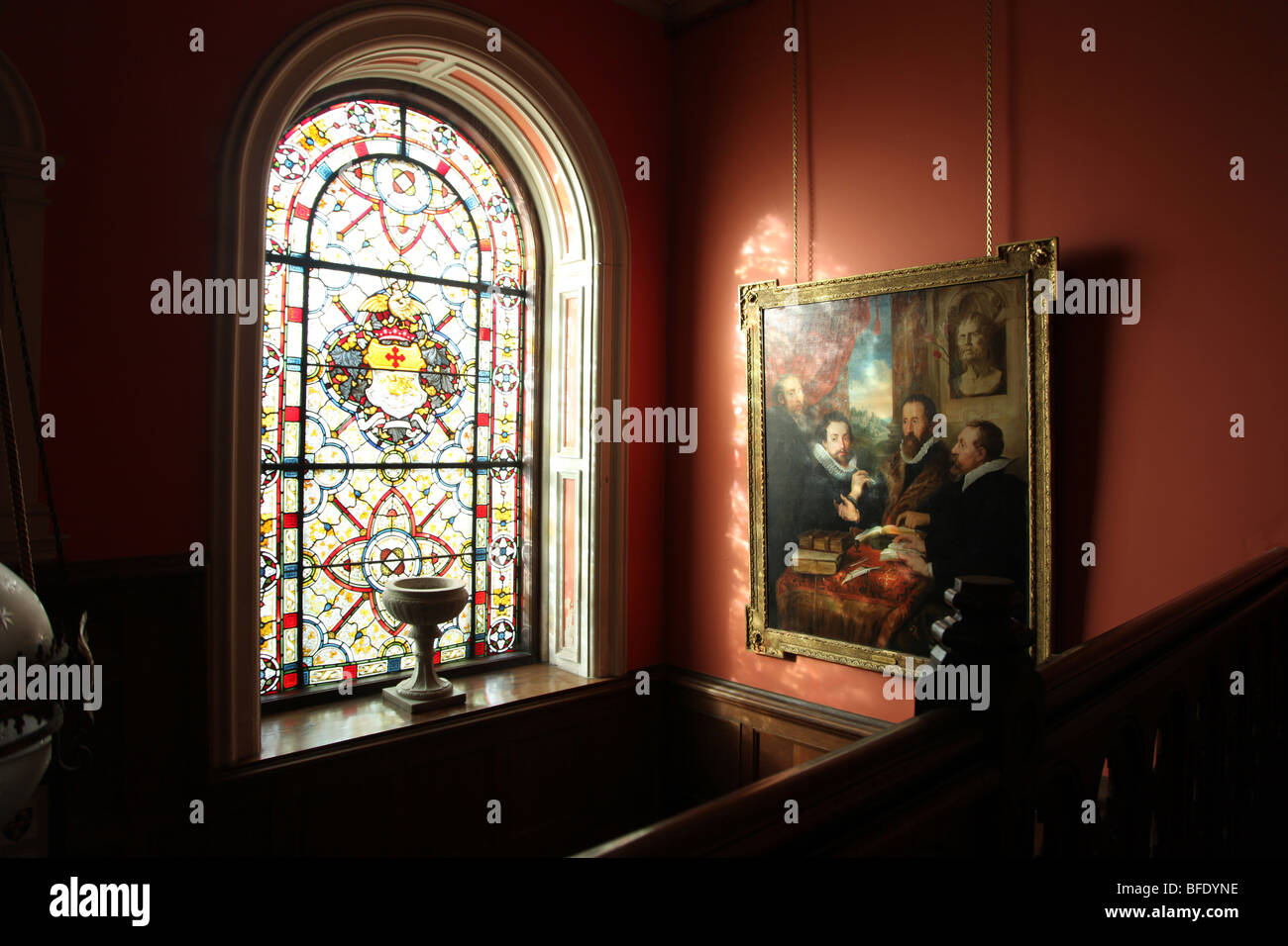 stair well of Hilton Park, Irish stately home of the Madden family Stock Photo