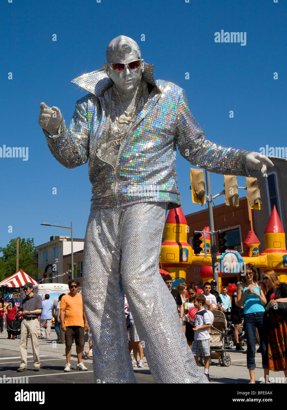 Elvis impersonator, Italian Festival, Little Italy, Toronto, Ontario, Canada Stock Photo