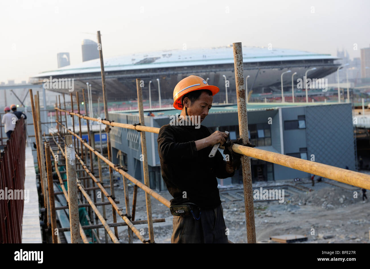 Construction site of the World Expo 2010 in Shanghai, China.15-Oct-2009 Stock Photo