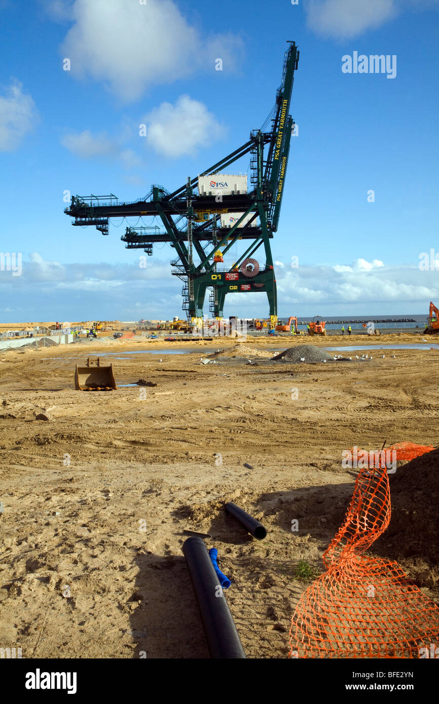 Great Yarmouth Outer Harbour construction project, November 2009