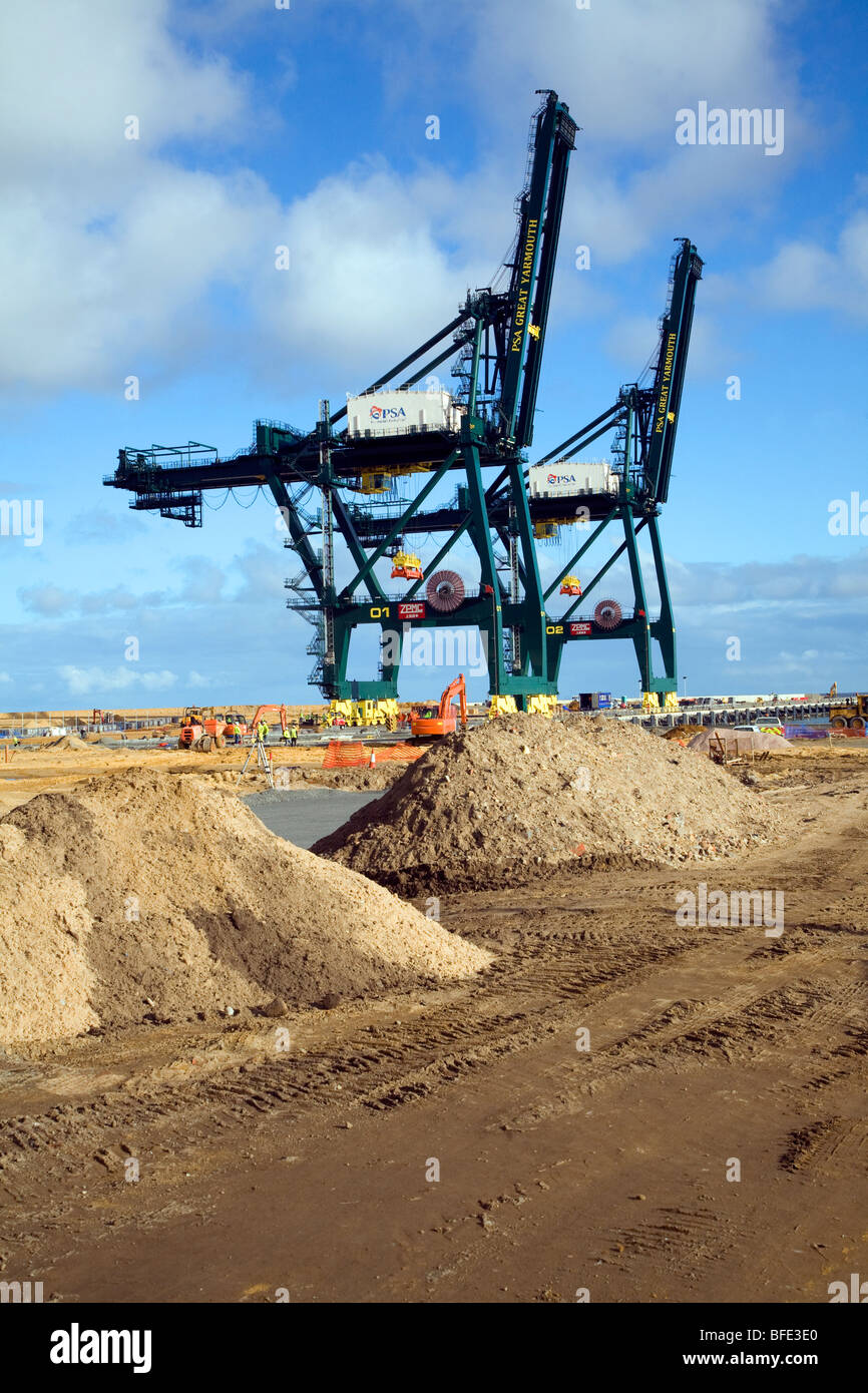 Great Yarmouth Outer Harbour construction project, November 2009