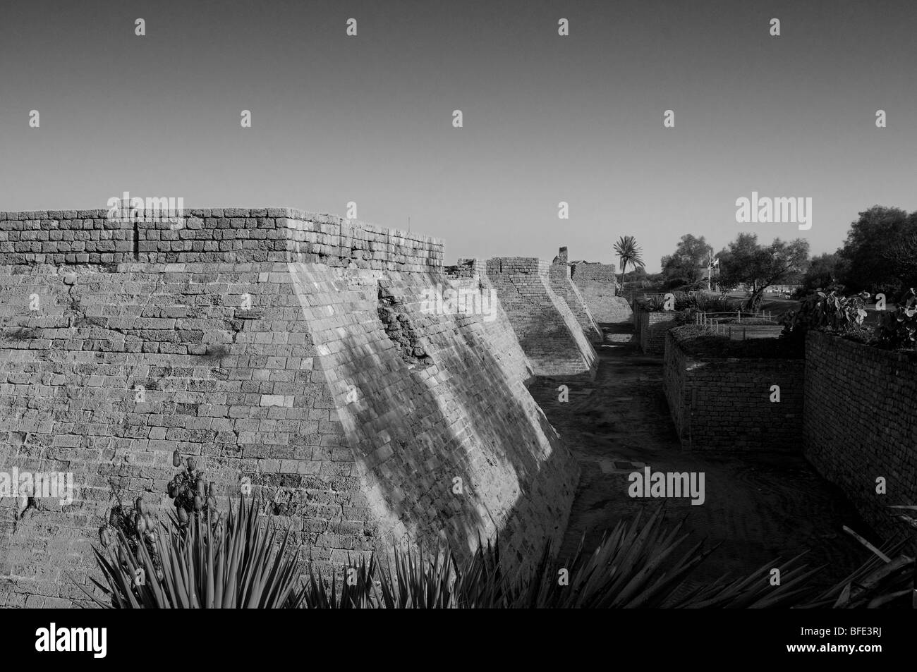 Crusader Moat ,Ceasarea Israel Stock Photo