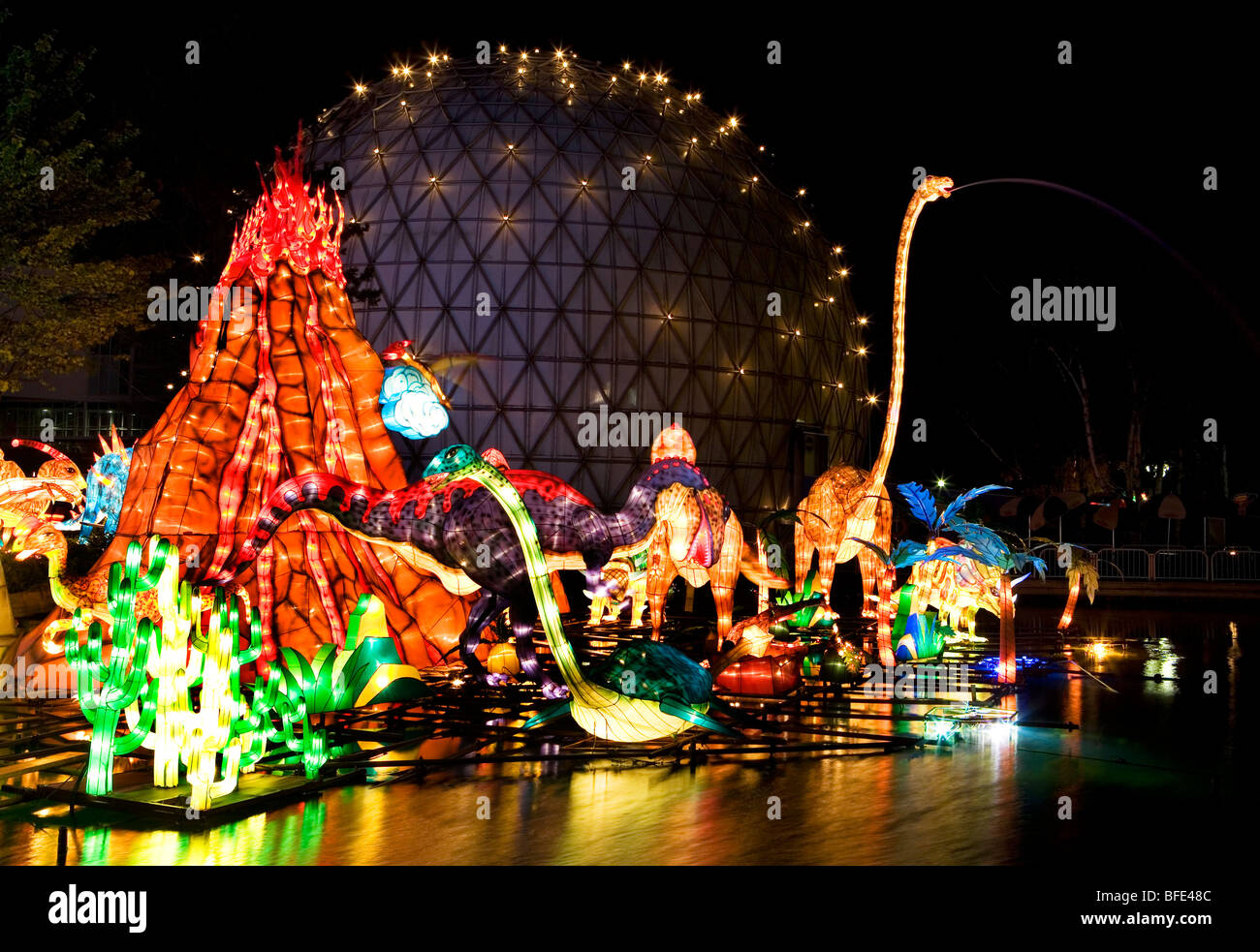 Ontario Place during Chinese Lantern Festival, Toronto, Ontario, Canada Stock Photo