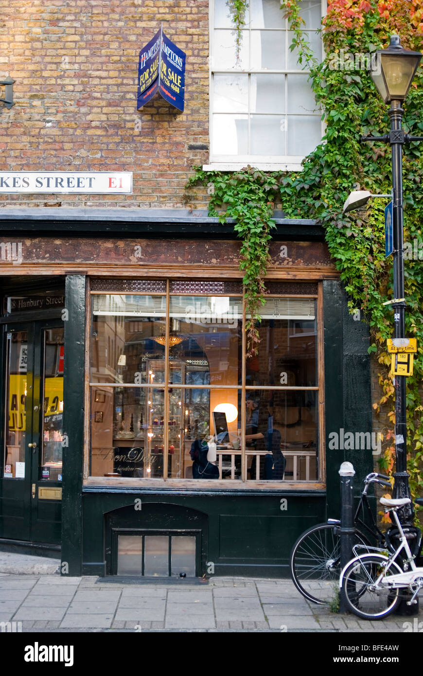 Shop window in a street, Brick Lane East End East London England UK Stock Photo