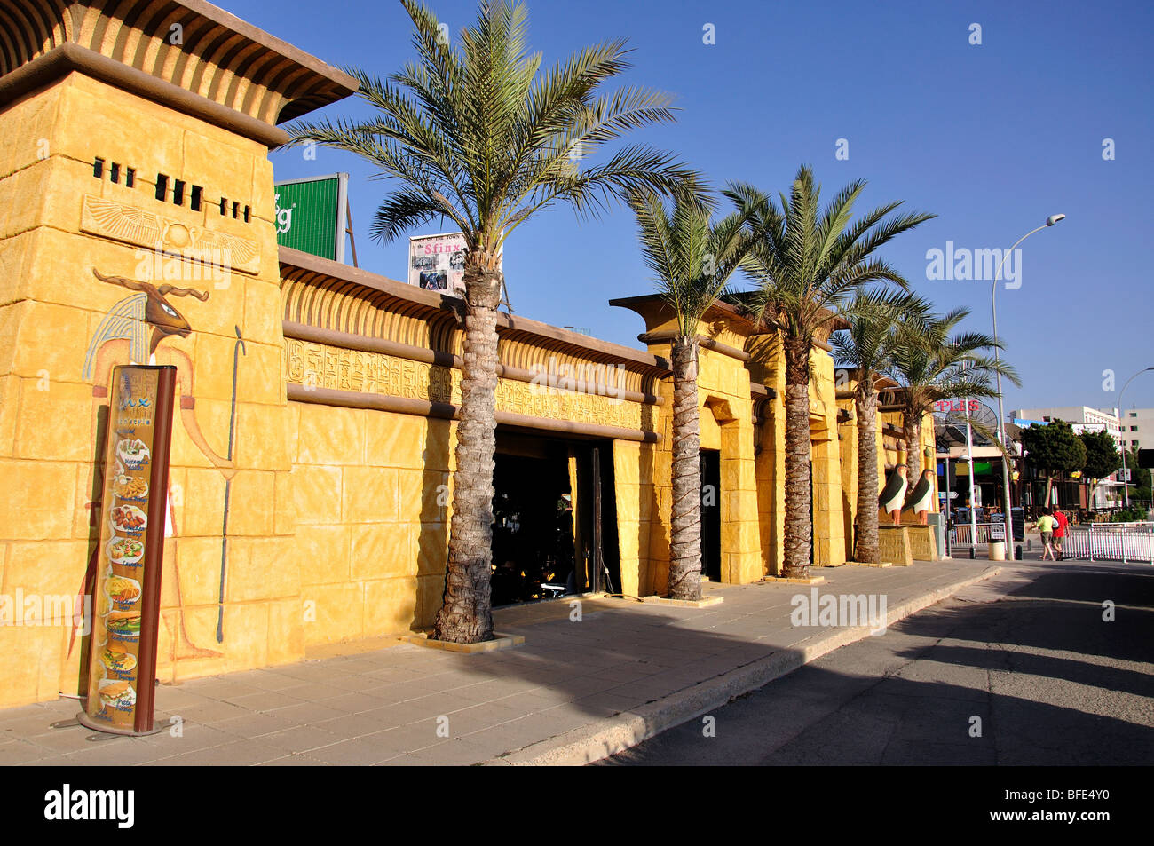 The Sfinx Egyptian theme bar, Cavo Greco Street, Protaras, Famagusta District, Cyprus Stock
