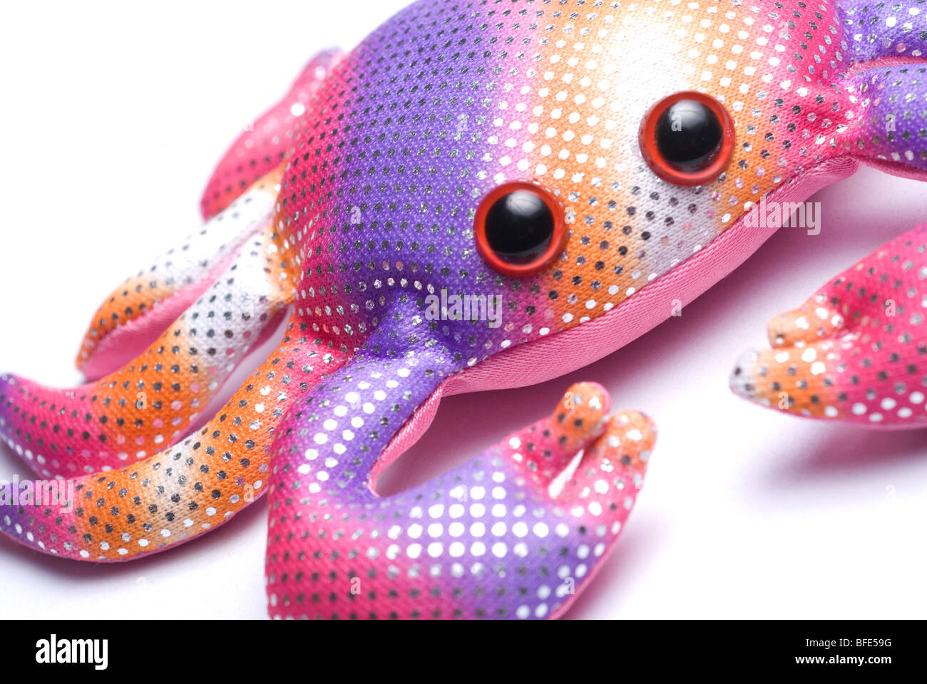 soft toy crab isolated on a white background Stock Photo
