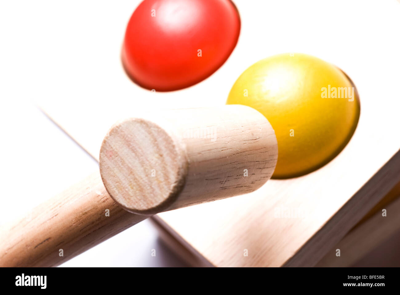 hammer hitting balls Stock Photo