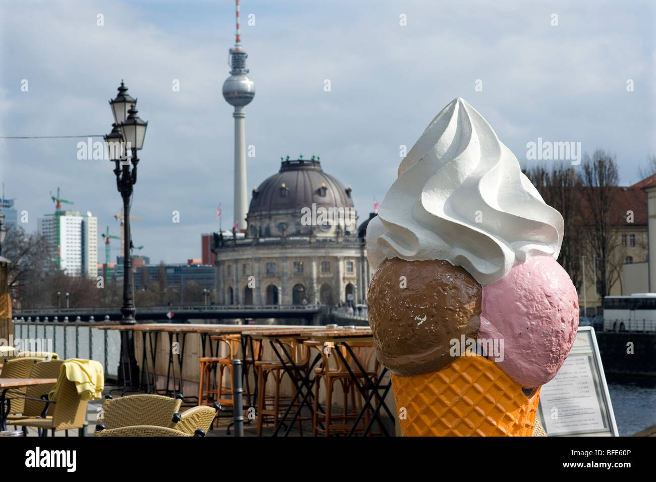 Berlin, Ice Cream,Wall,Museum Island area,happy,positive, Stock Photo