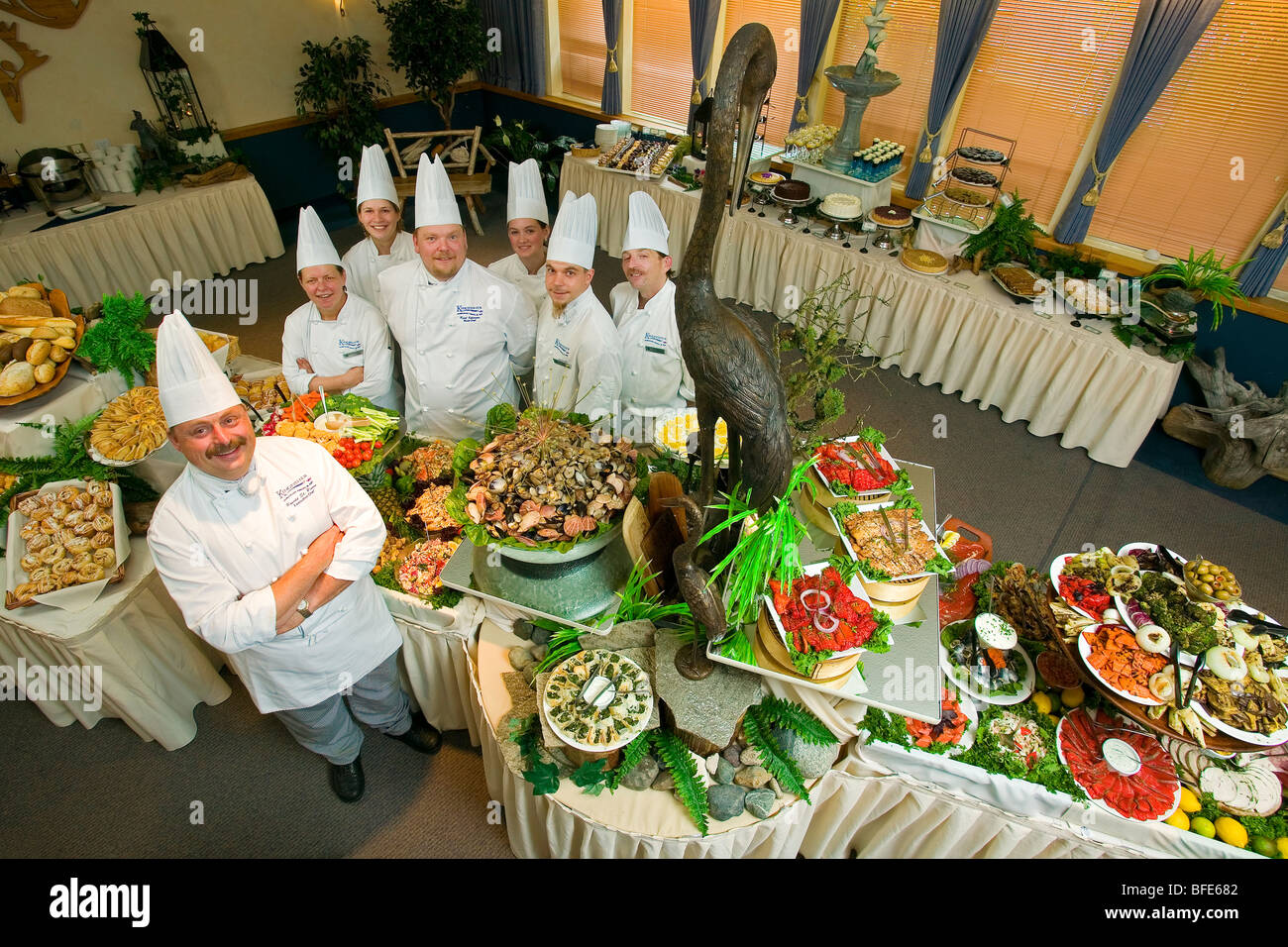 Seafood buffet West Coast style created under watchful eyes of