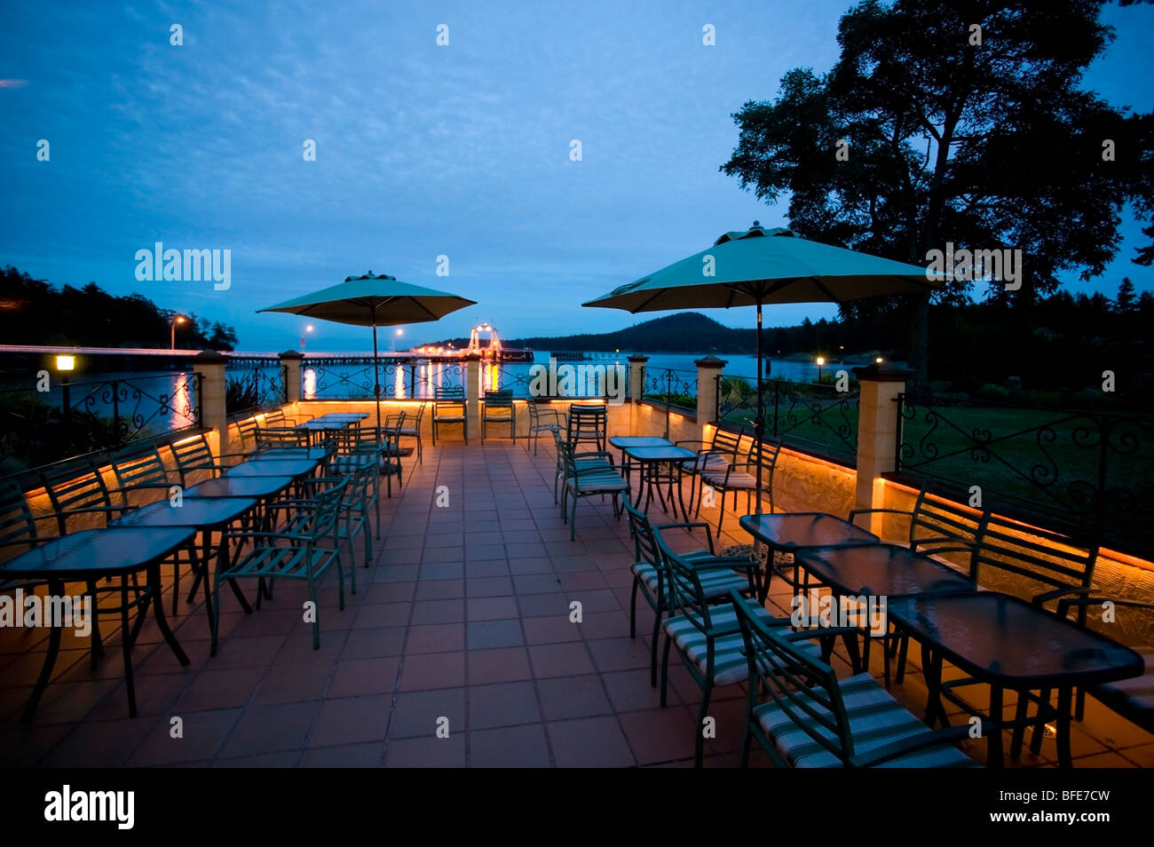The Galiano Inn and Spa, looking out towards the ferry terminal on
