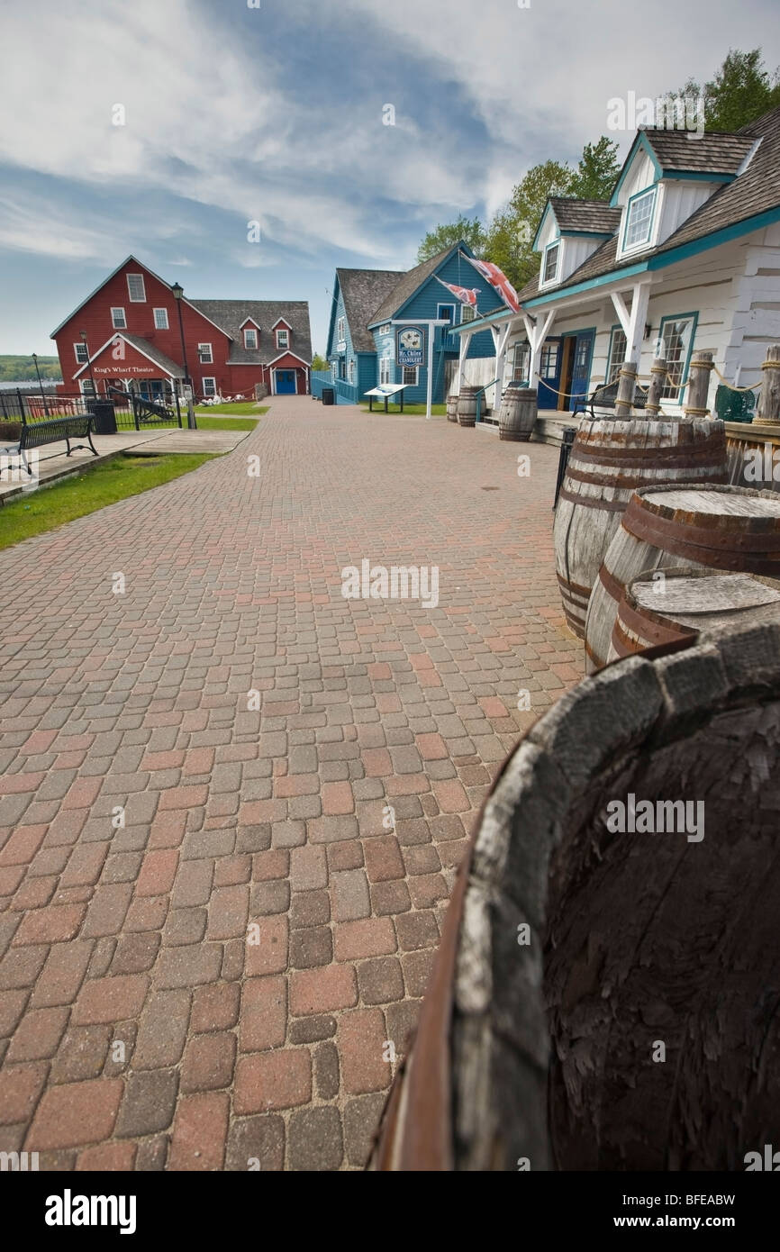 Entrance to Discovery Harbour and King's Wharf on the shores of Penetanguishene Bay in the town of Midland, Ontario, Canada Stock Photo