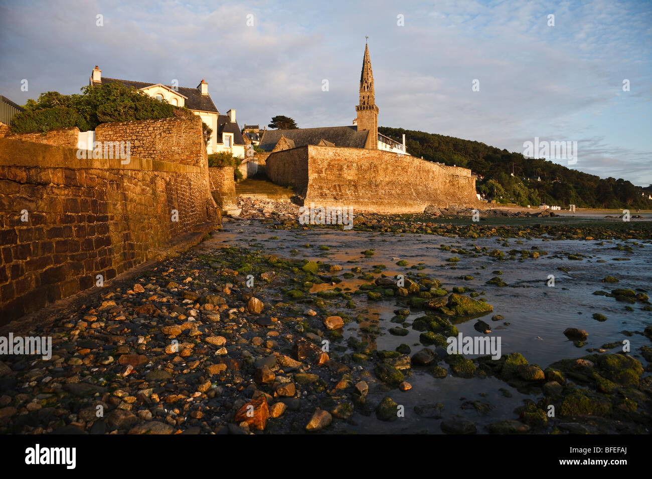 Saint-Michel-en-Grève, Côte d’Armor, Brittany, France Stock Photo