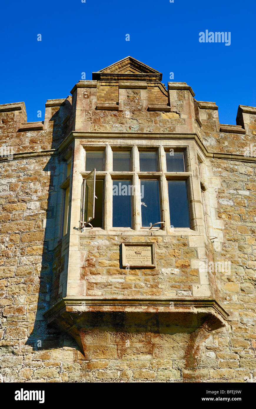 Walmer Castle, Kent, UK. Low angle view of the fortified entrance gate. Stock Photo