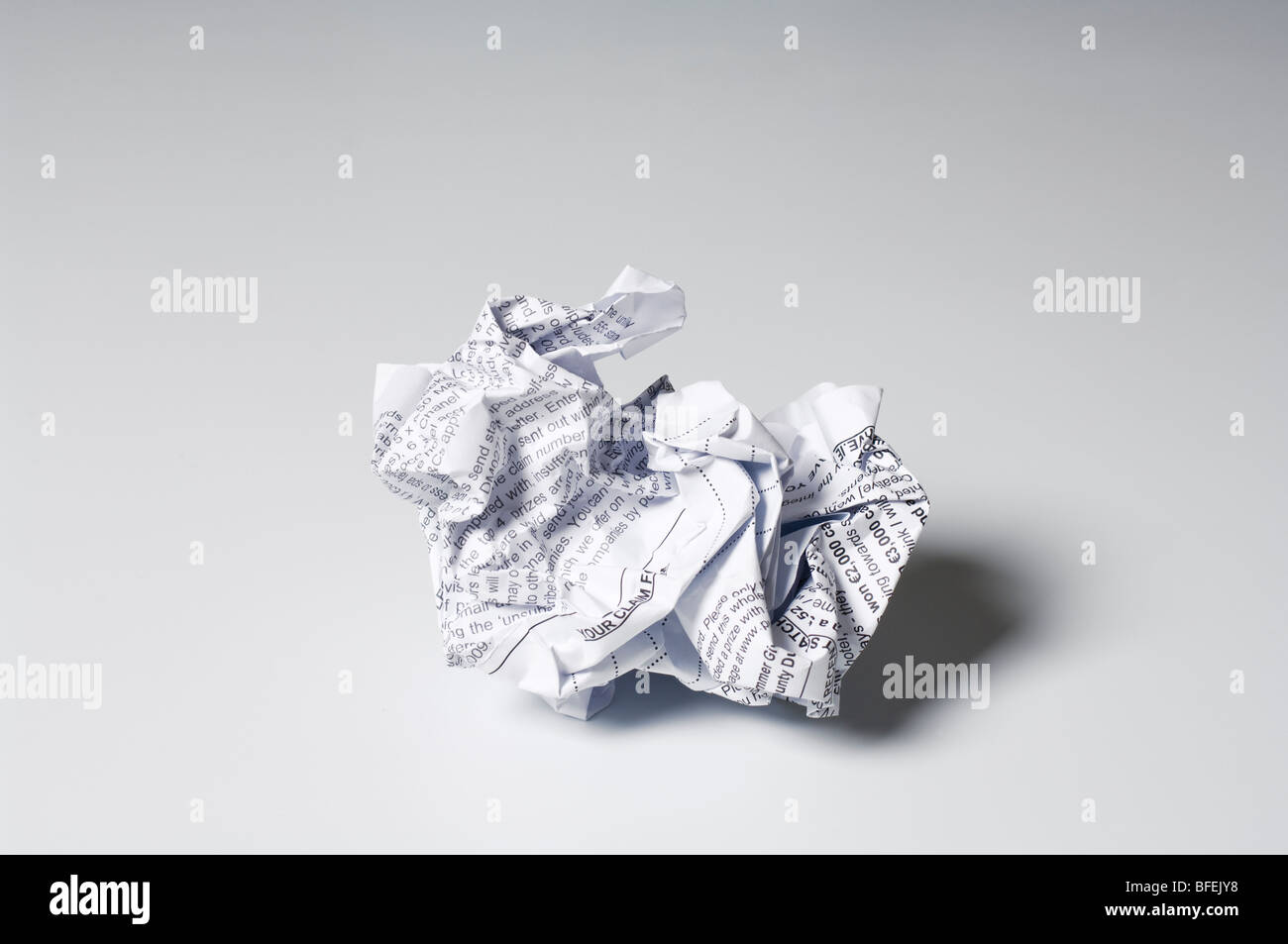 A crumpled up document Stock Photo