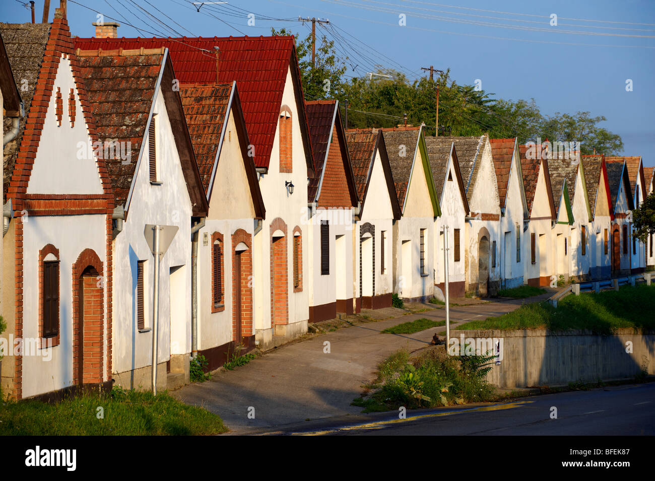 Wine cellars of Hajos (Haj s) Hungary Stock Photo