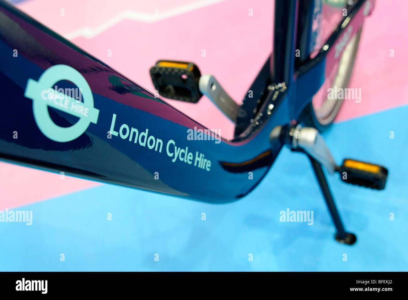 TFL Cycle Hire bike, public bicycle sharing scheme which will launch in London 2010. Cycle Show. London 2009. Stock Photo