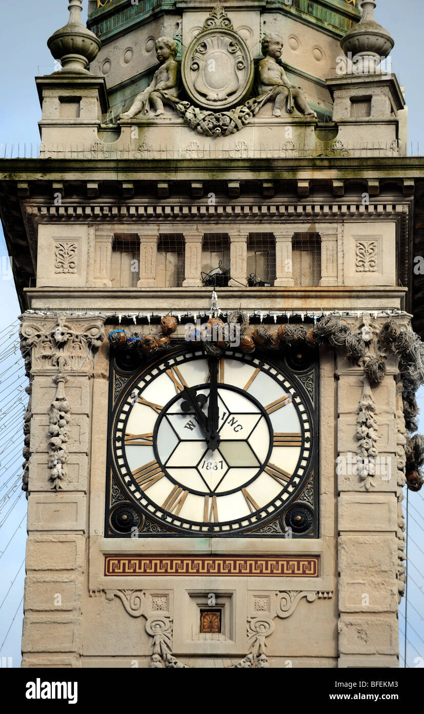 The clocktower in Brighton city centre showing the time 11 o'clock the eleventh hour on the 11th November Armistice Day Stock Photo