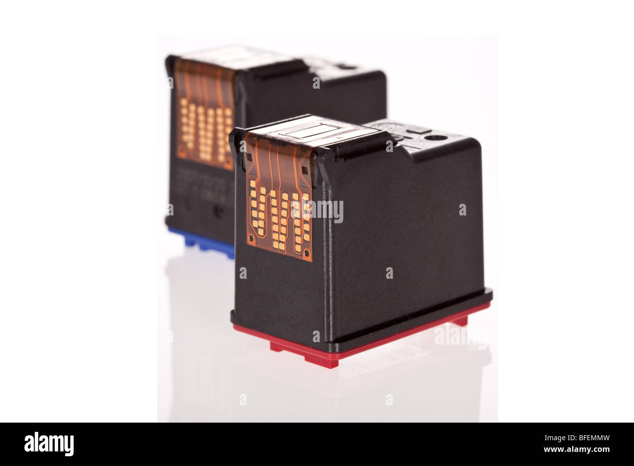 Inkjet printer cartridges isolated on a white background Stock Photo