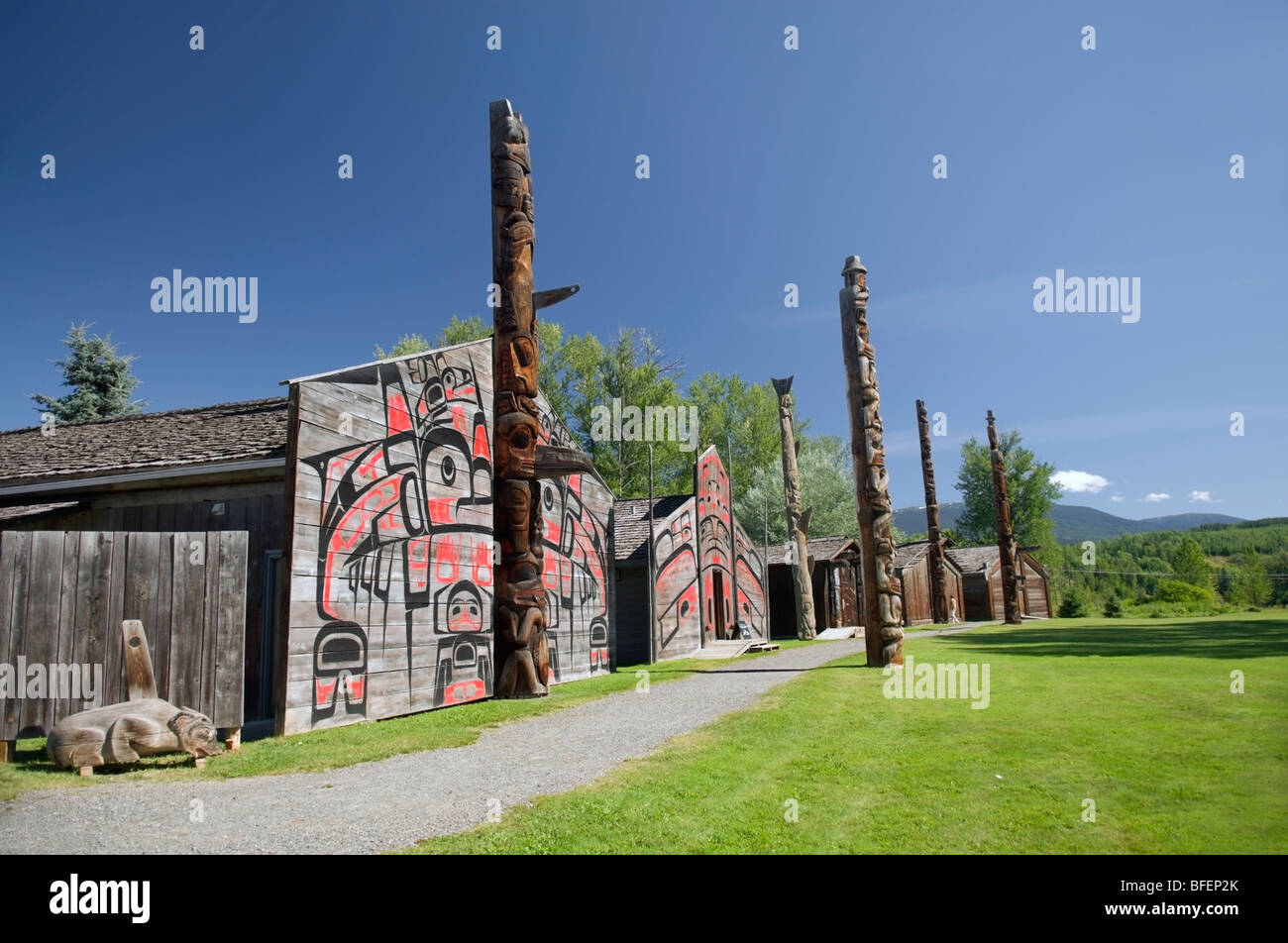 Ksan Historical Village and Museum, Hazelton, British Columbia, Canada Stock Photo