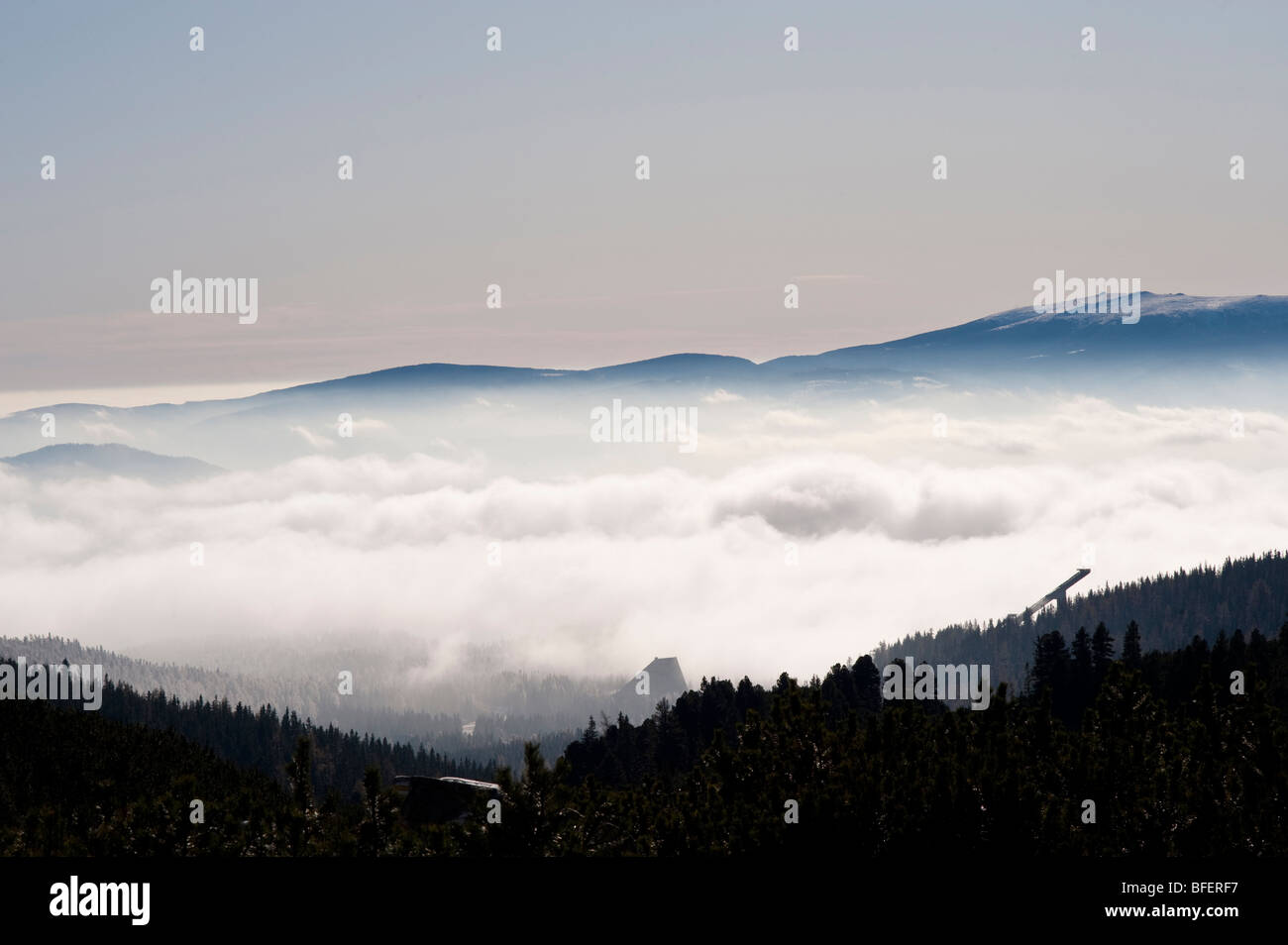 Strbske pleso, Vysoke Tatry, Slovakia, taken from Mlynicka dolina, autumn day Stock Photo