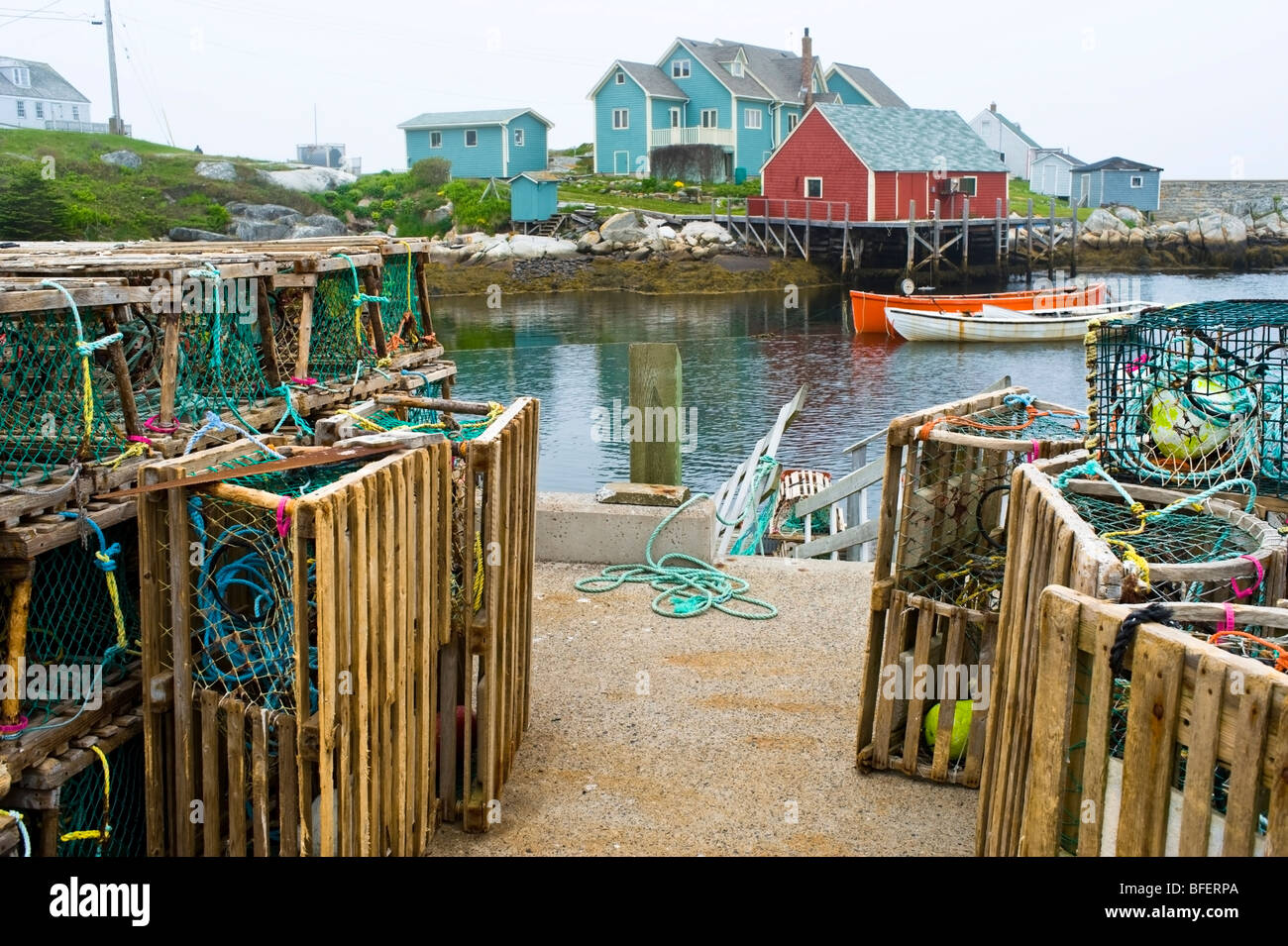 Lobster traps, Peggy's Cove, Nova Scotia, Canada Stock Photo