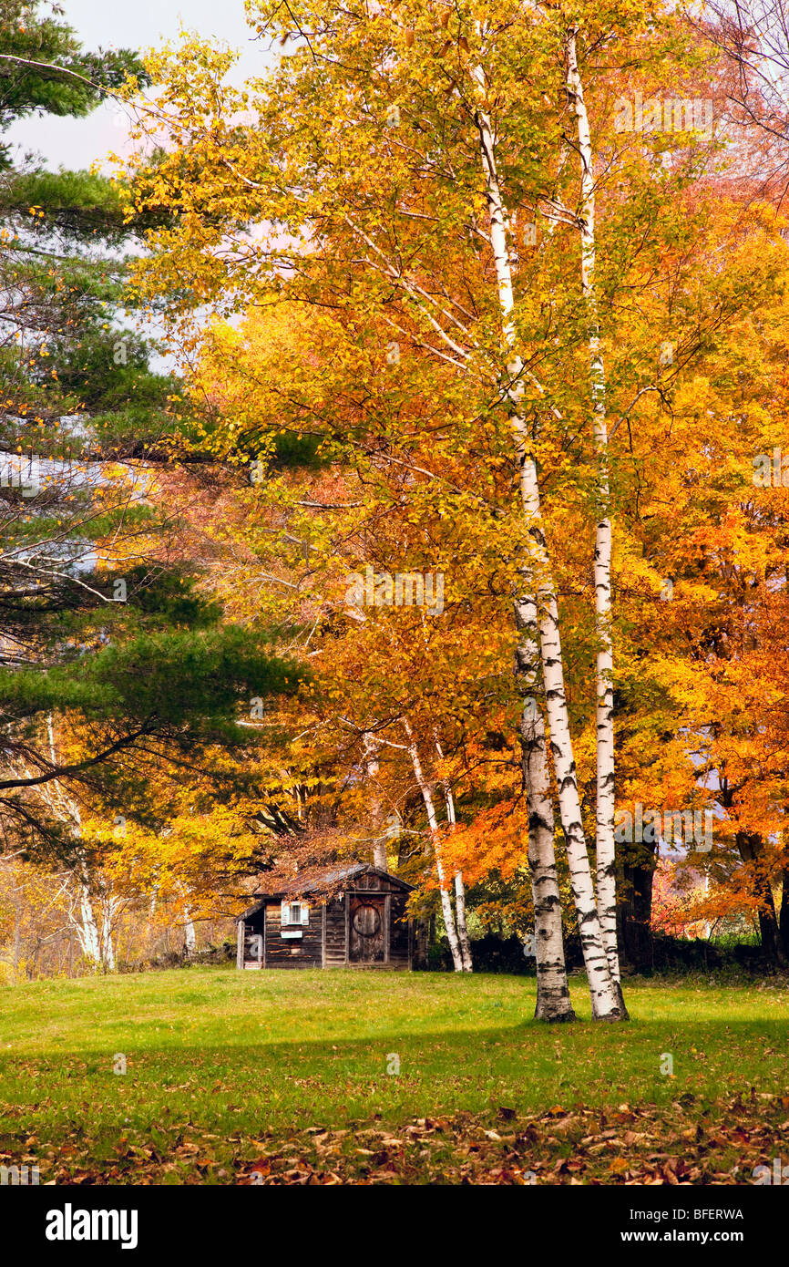 Farmer's hut in autumn near South Woodstock Vermont USA Stock Photo