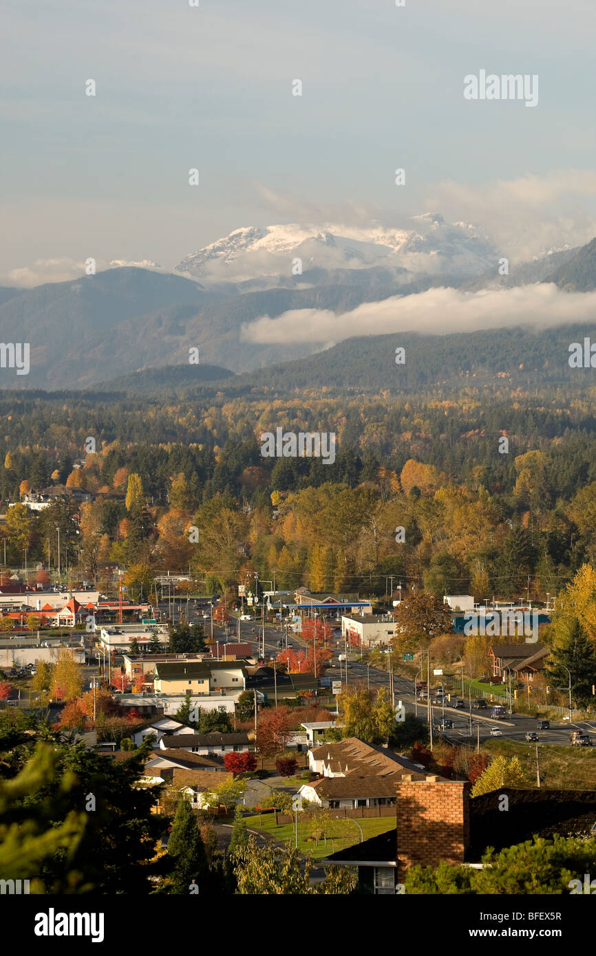 One of Courtenay's main thoroughfares Ryan rd as seen from East Courtenay area.  Courtenay Comox Valley Vancouver Island British Stock Photo