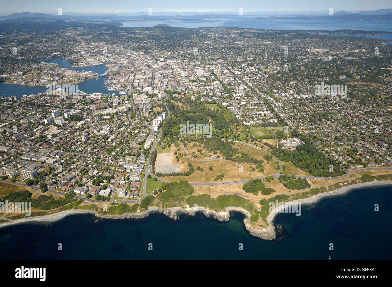 Aerial photograph of Beacon Hill Park and Victoria, Victoria, Vancouver