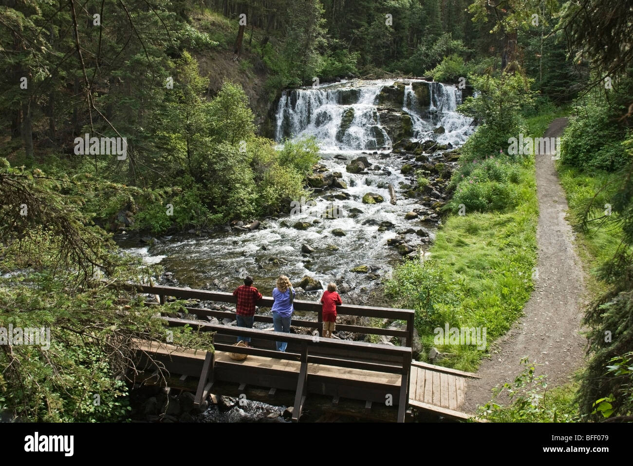 Looking at Bridge Creek Falls in Centennial Park in 100 Mile House, British Columbia, Canada Looking at Bridge Creek Falls in Centennial Park in 100 Mile House, British Columbia, Canada