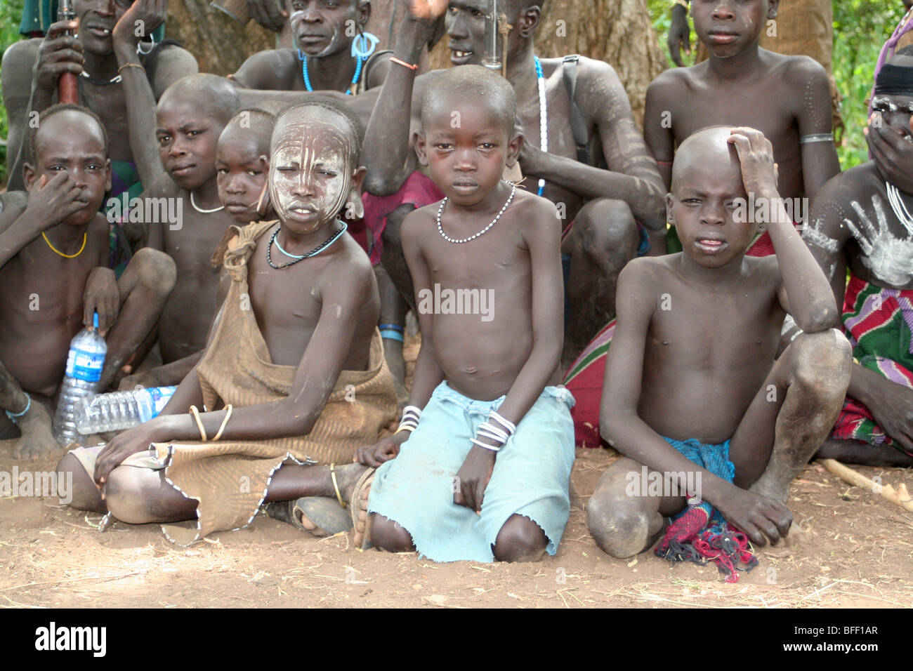 Mursi children, Mago National Park Stock Photo - Alamy