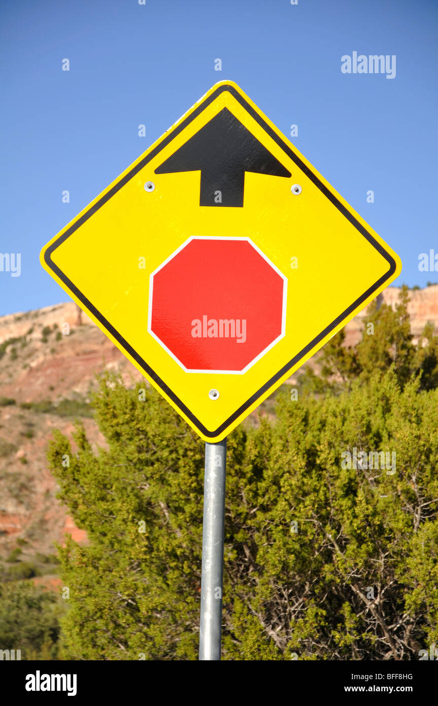 "Stop Sign Ahead" road sign Stock Photo Alamy