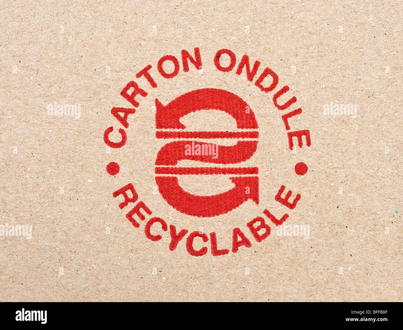 Internationally recognized corrugated cardboard recycling label information Stock Photo Alamy