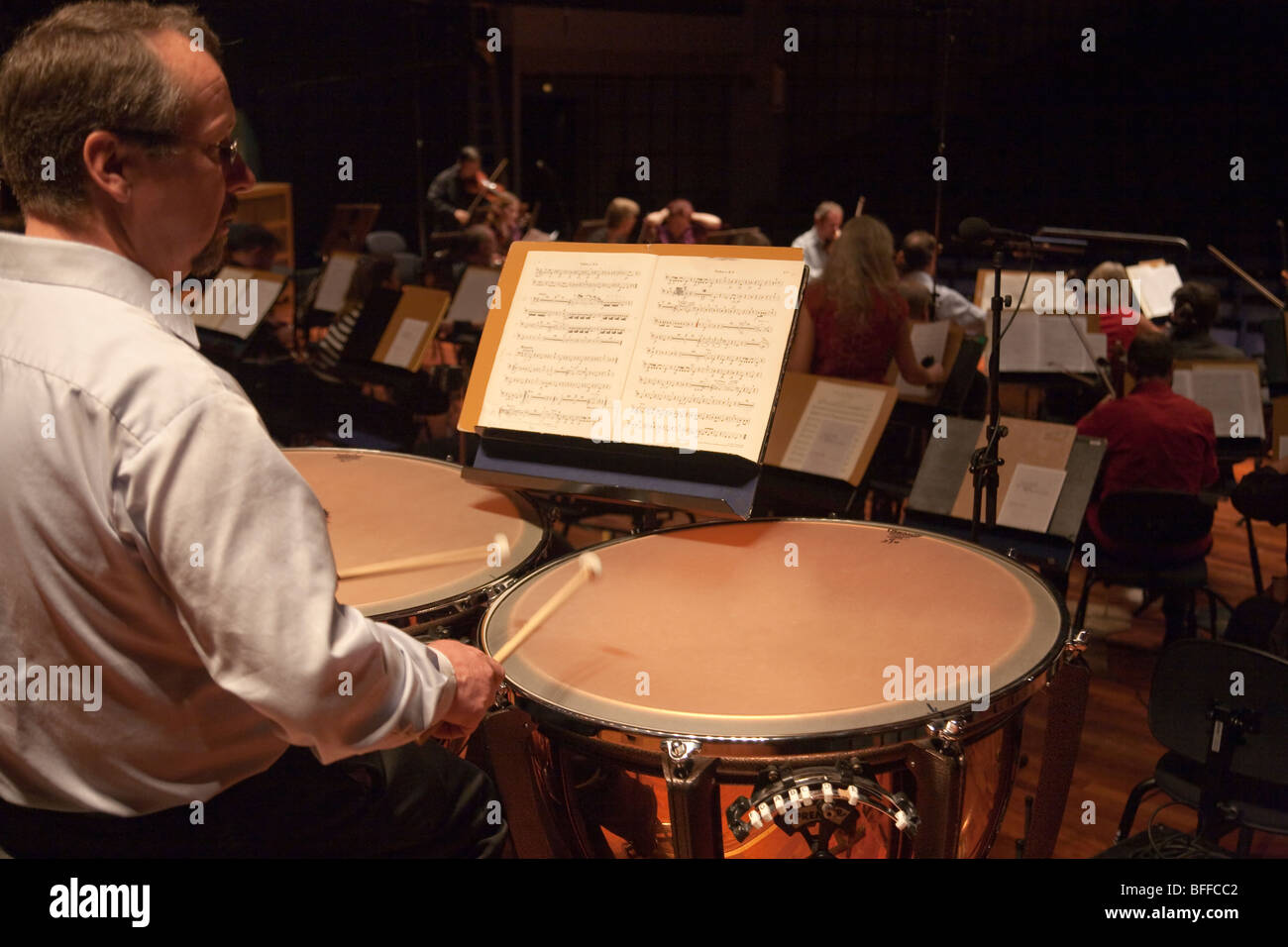 Trondheim symphony orchestra tympanist Stock Photo Alamy