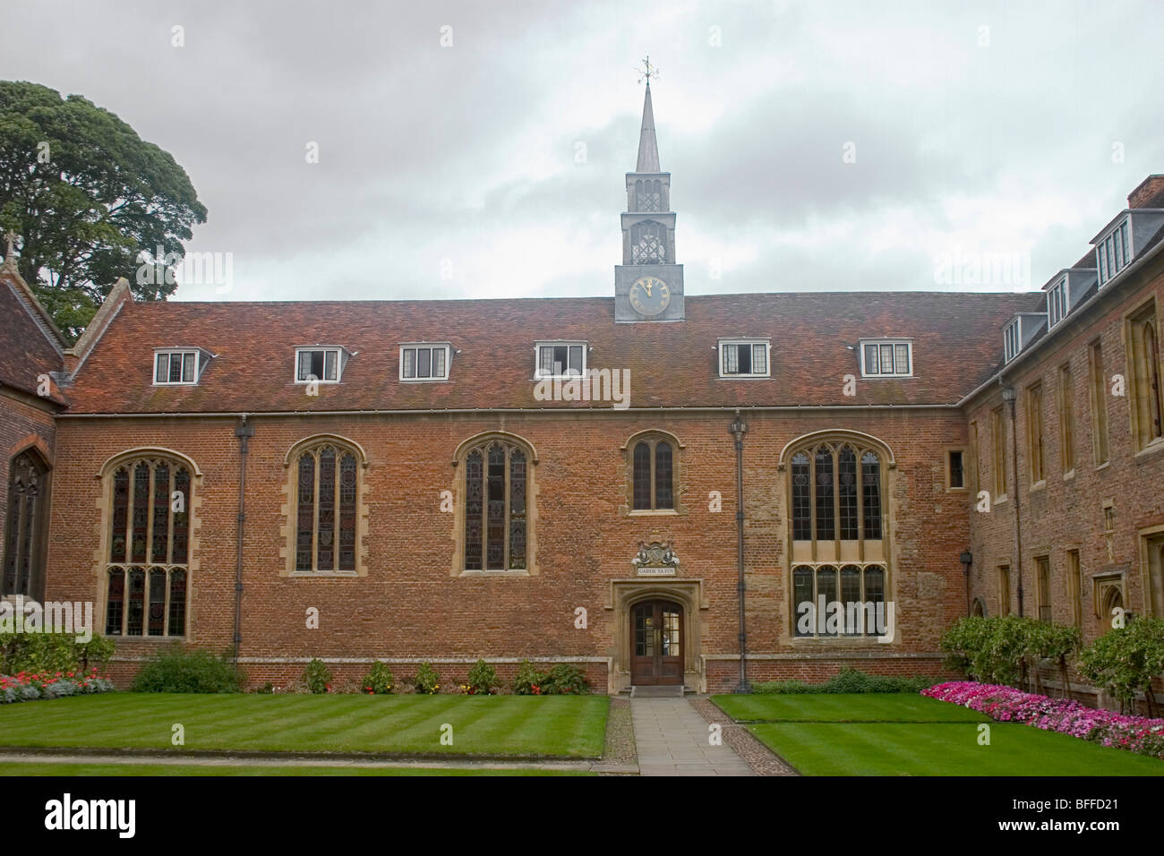Cambridge University on a cloudy day Stock Photo