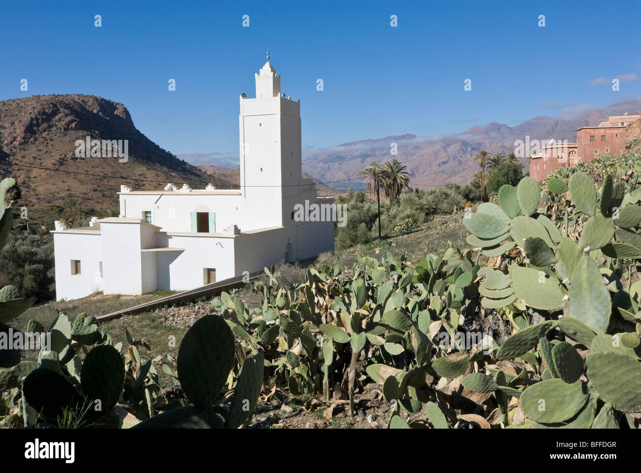 Mosque in Emintizght, a Berber village in the Anti Atlas mountains, Morocco Stock Photo