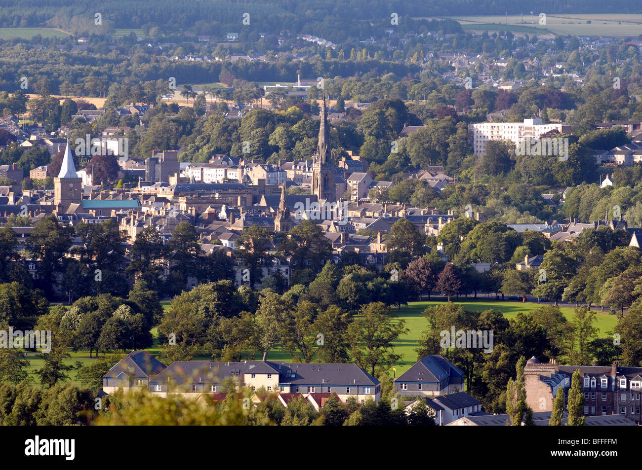 An aerial view of Perth city centre, Perthshire. Stock Photo