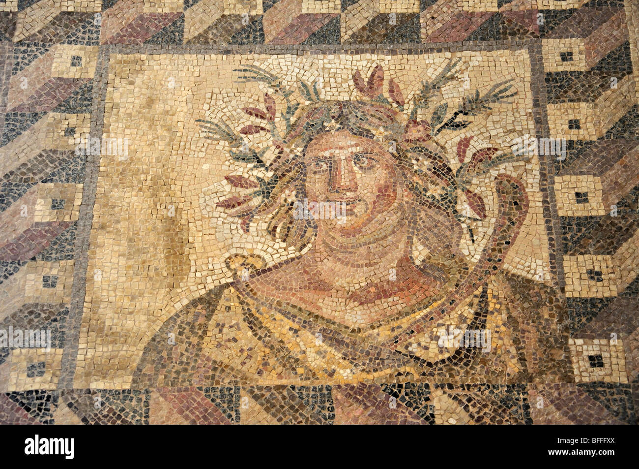 Floor mosaic, House of Dioysus, Kato Pafos Archaelogical Park, Pafos, Pafos  District, Cyprus Stock Photo - Alamy