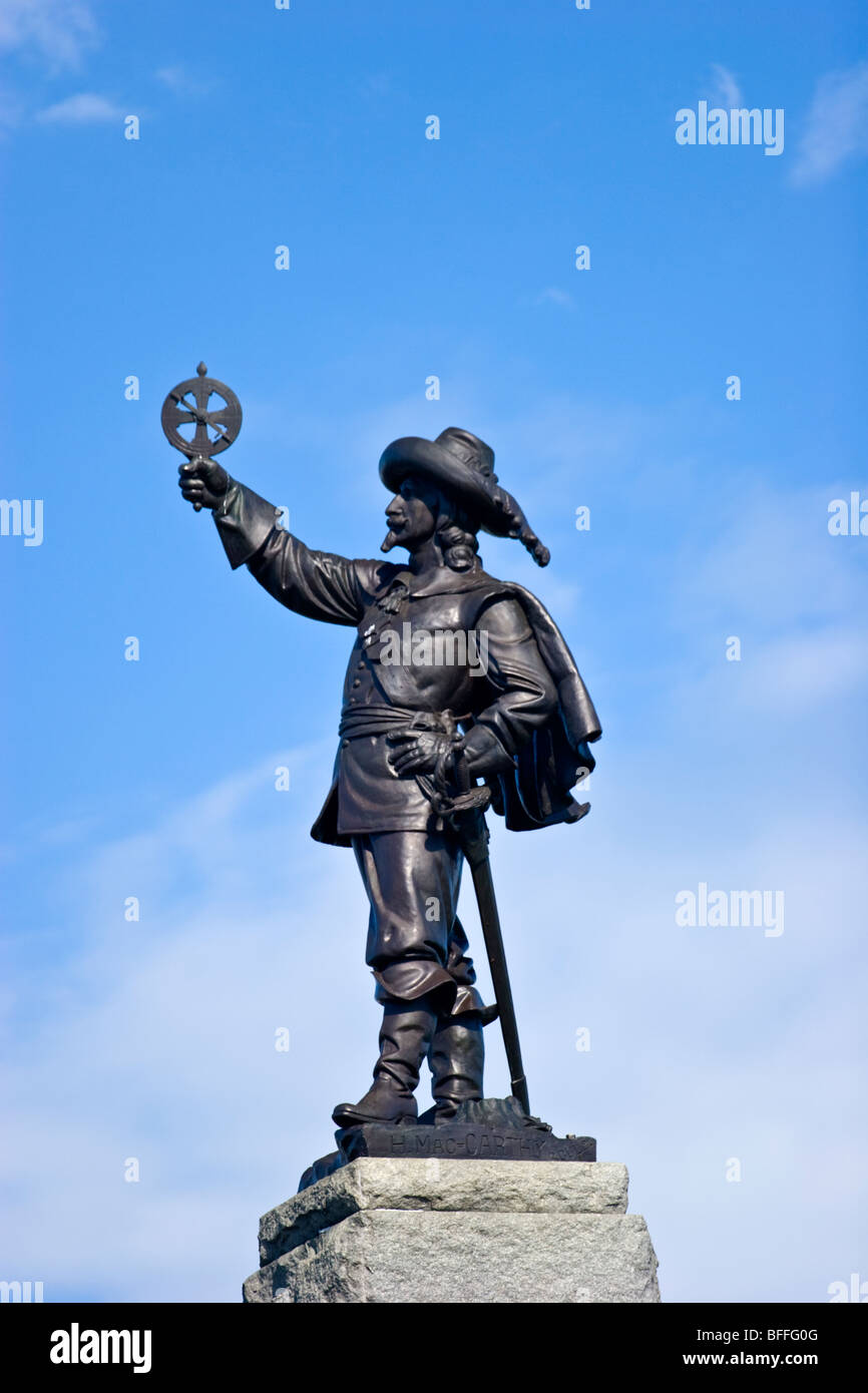 Statue of French explorer Samuel de Champlain Stock Photo