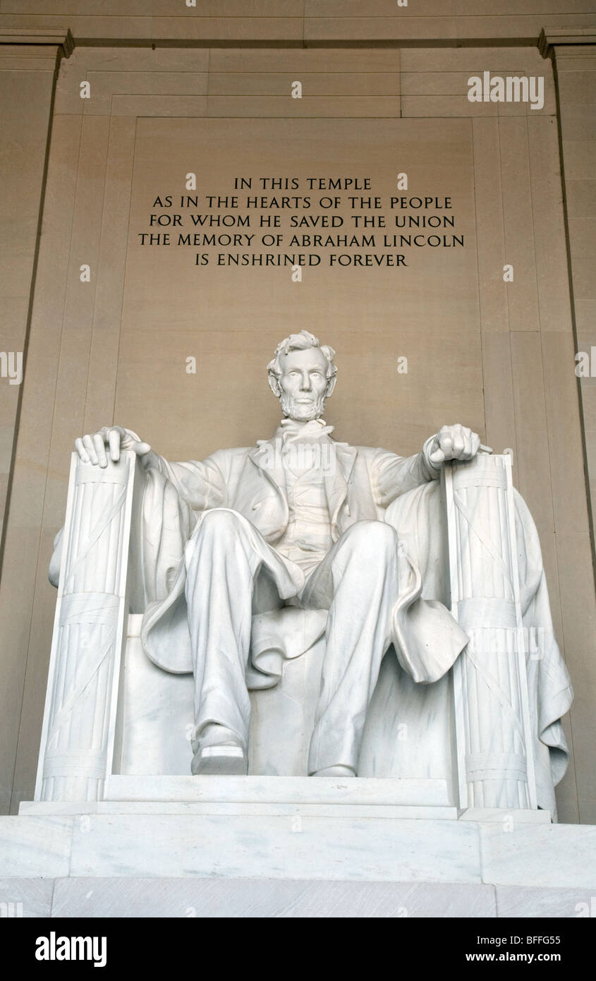 The statue of Abraham Lincoln, The Lincoln Memorial, Washington DC, USA Stock Photo Alamy