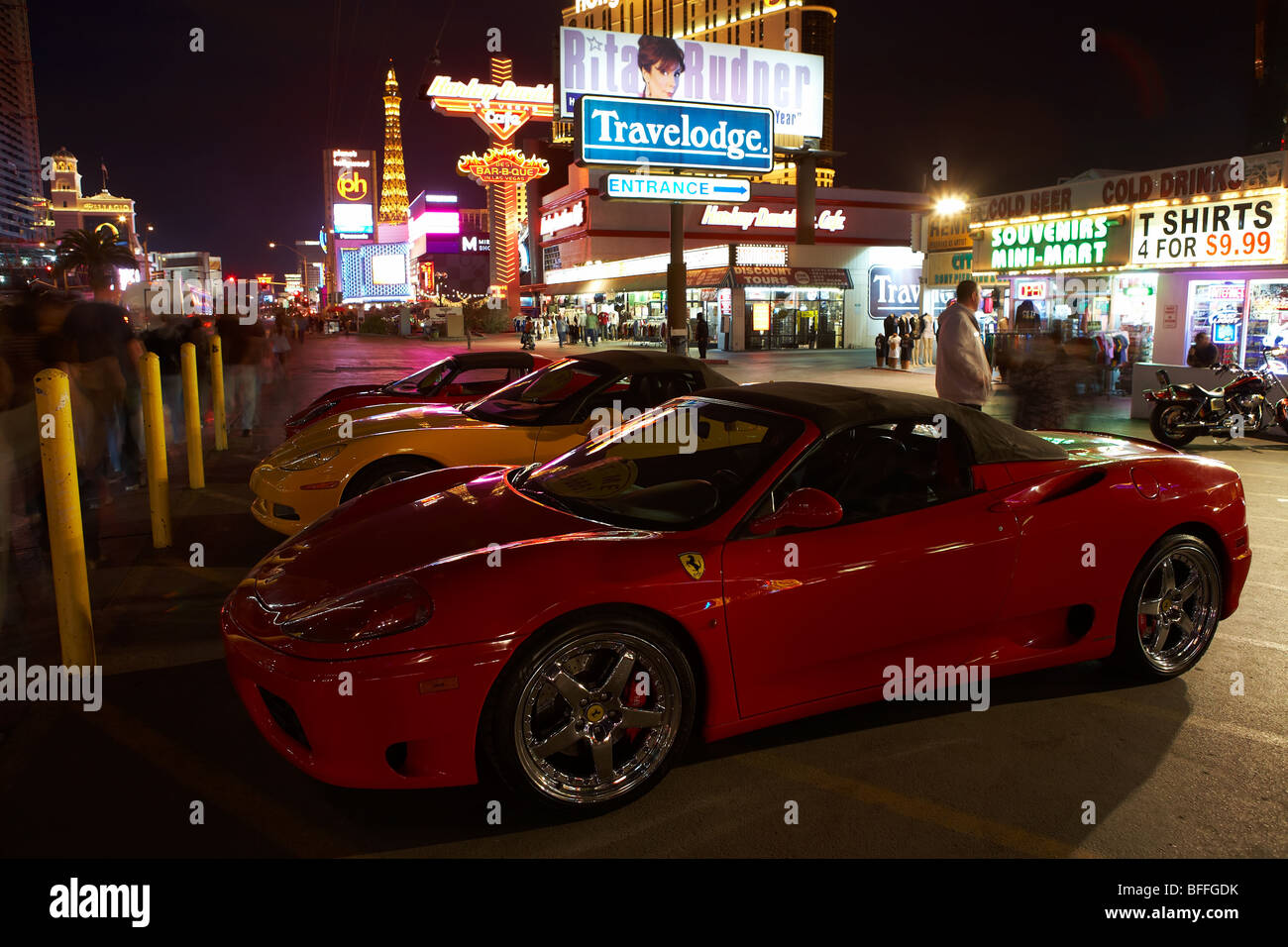 Cars rent - ferrari in the street Las Vegas Stock Photo - Alamy