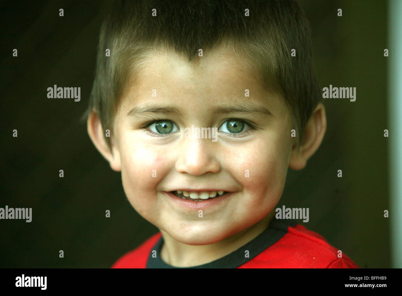 Portrait of boy with dirty face Stock Photo